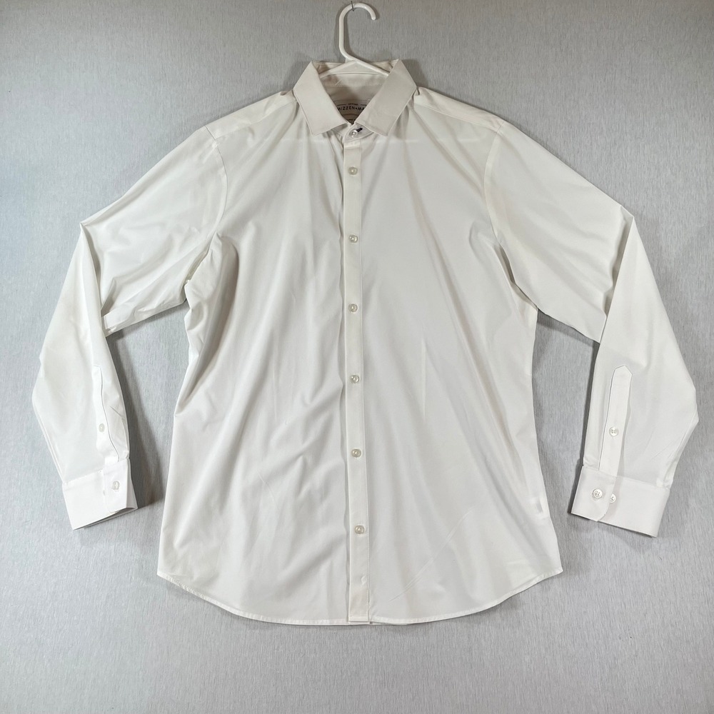 Mizzen Main Leeward Shirt Men XL Trim Fit White Long Sleeve Performance Stretch